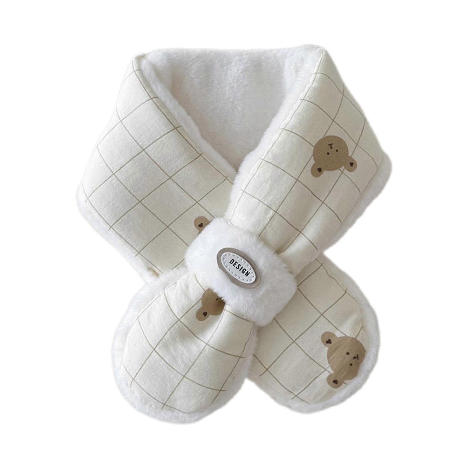 2024 Écharpe chaude pour nourrissons Tout-petit Unisexe Dessin animé Ours Cou Wrap Serviette Doux et confortable Foulard pour bébé Hiver Jaune