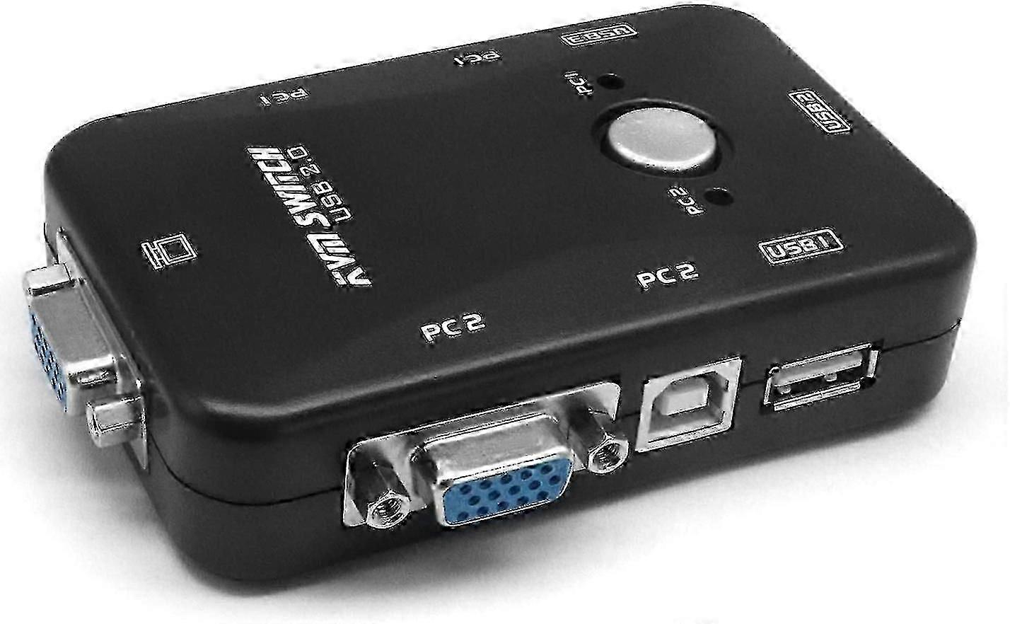 Kvm S Pc 2 Ports Usb Vga For Computer / / -plug And Play ()