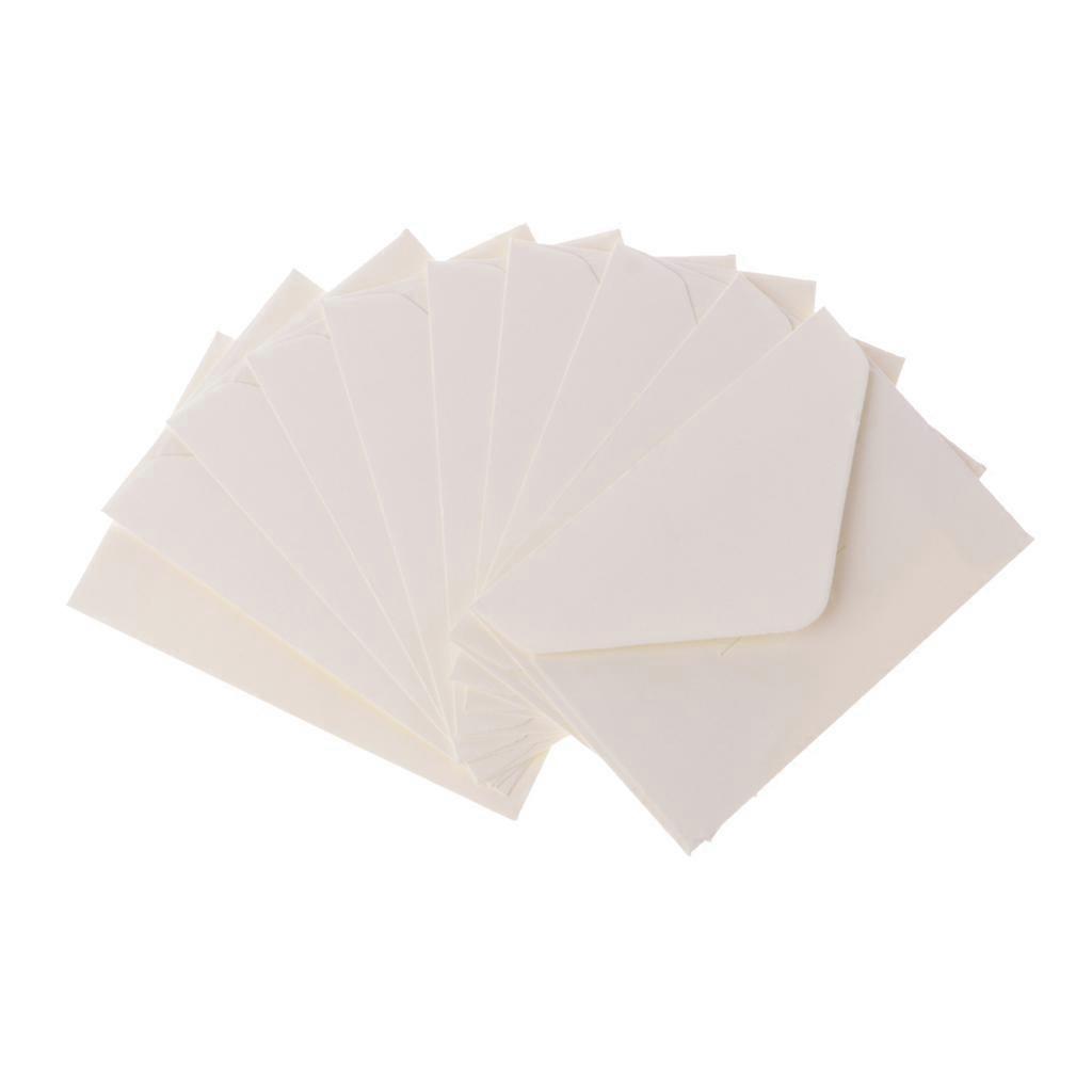 50stk retro kraftpapir konvolutter vintage postkonvolutter til 4x2,67 tommer takkekort postkort bryllupsinvitation brev hvid