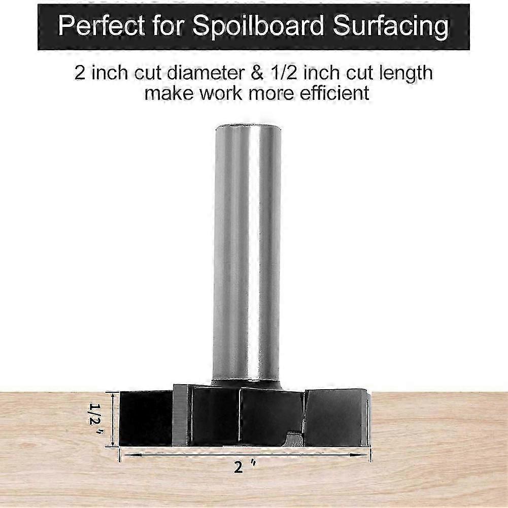 1/2" Shank CNC Spoilboard Surfacing Router Bit Slab Flattening Router Bit Wood Milling Cutter Planing Tool Woodworking Tools