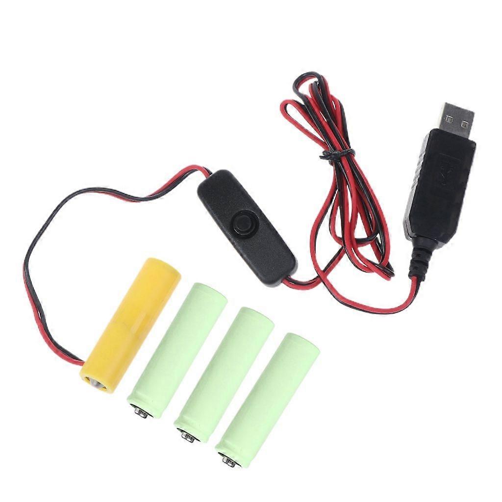 6V AAA Battery Eliminators USB Power Supply Replace 4x 1.5V AAA with Switches