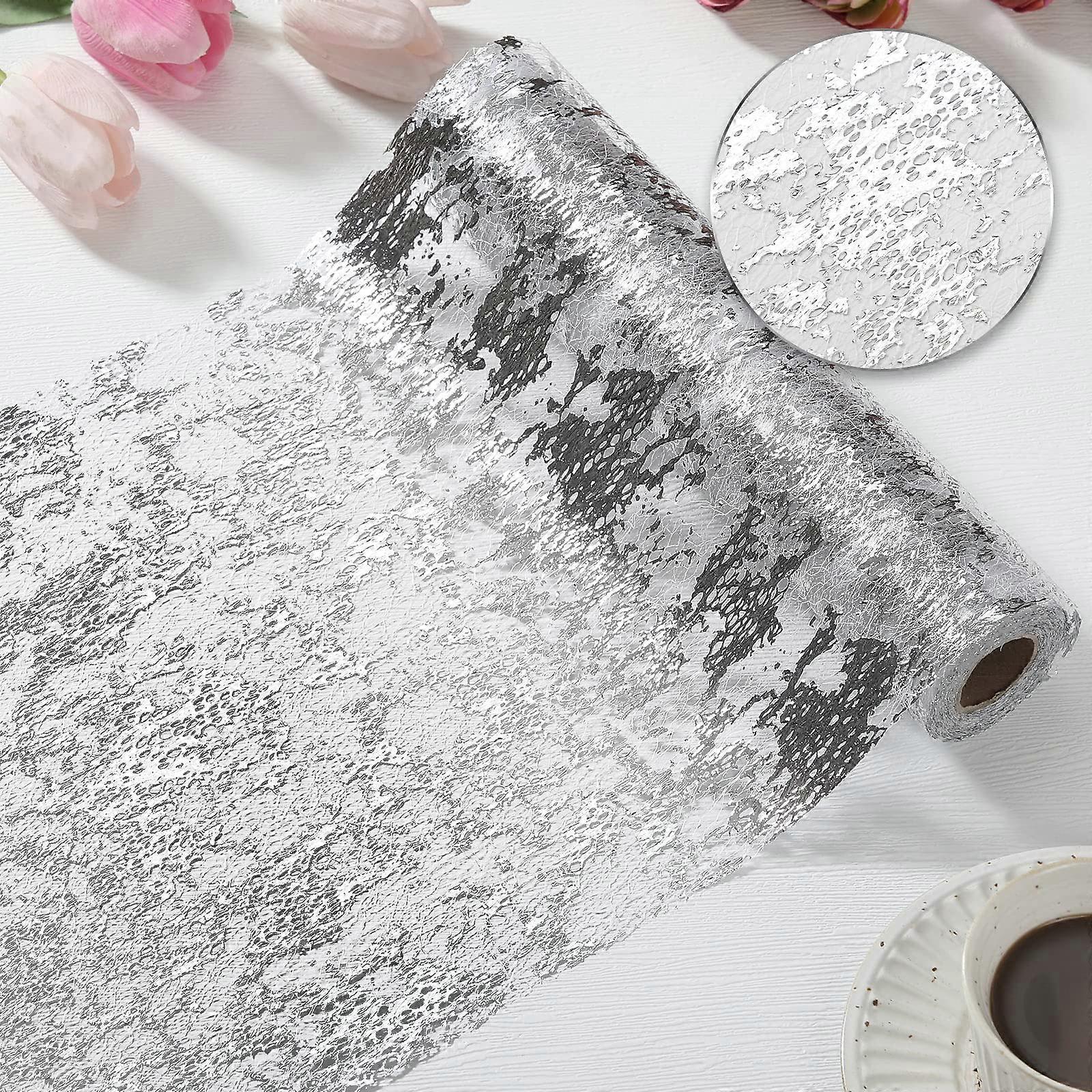Metallic Mesh Thin Table Runner for Party Decorations 11 x 590 Inch