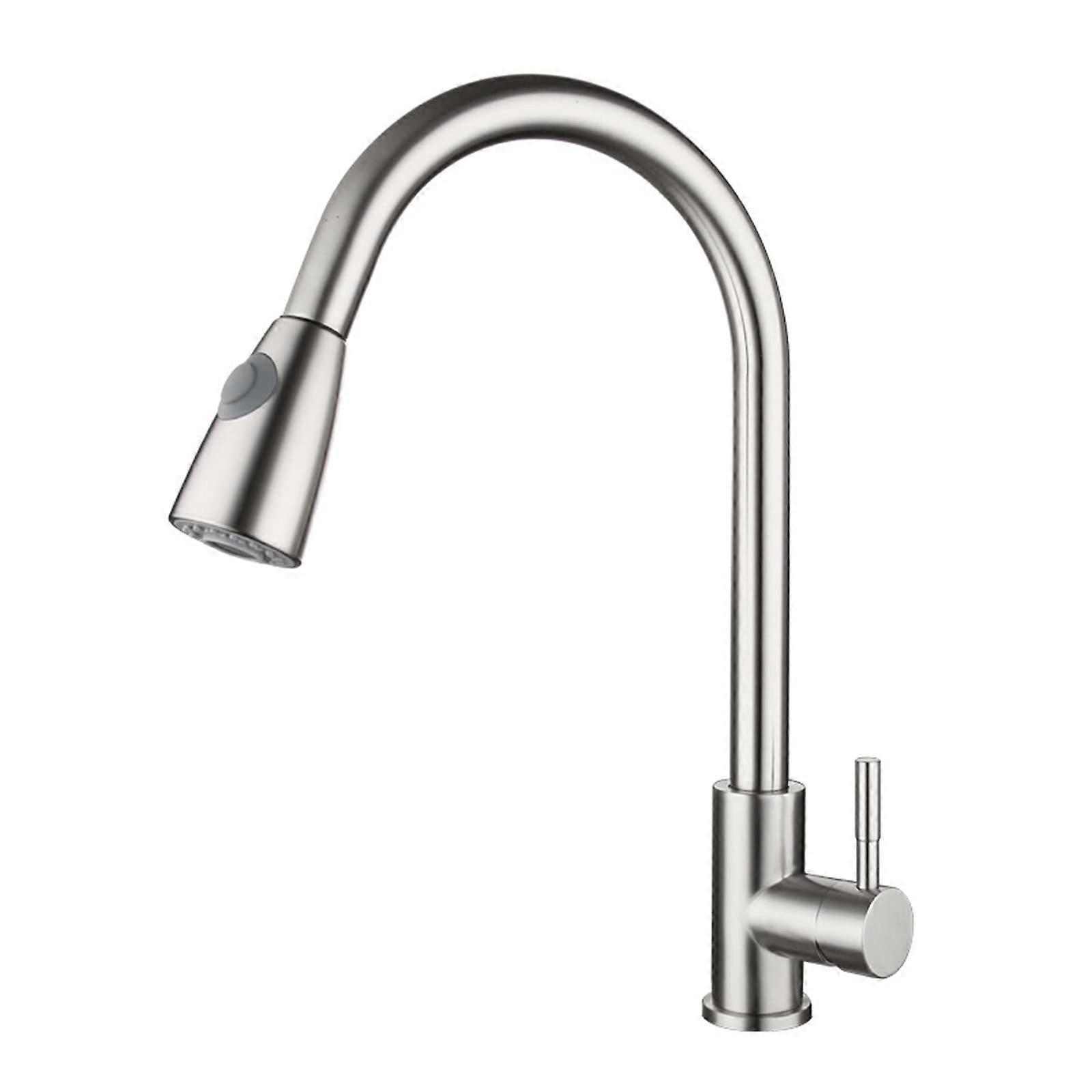 Kitchen Faucet with Pull Down Sprayer, Rotation Pull-Out Hot and Cold Water Mixer Tap, Single-Handle Single Hole High Arc Sink Faucets