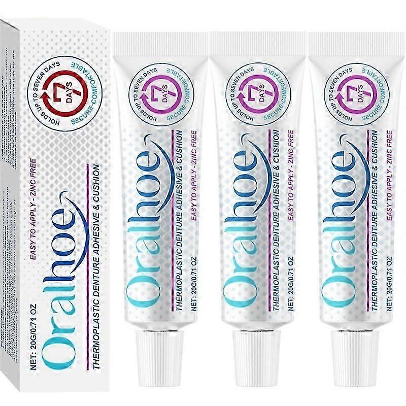 Thermoplastic-Denture Adhesive Long Holding Denture-Reliner Adhesive Cream for Refitting Tightening-Dentures 1/2/