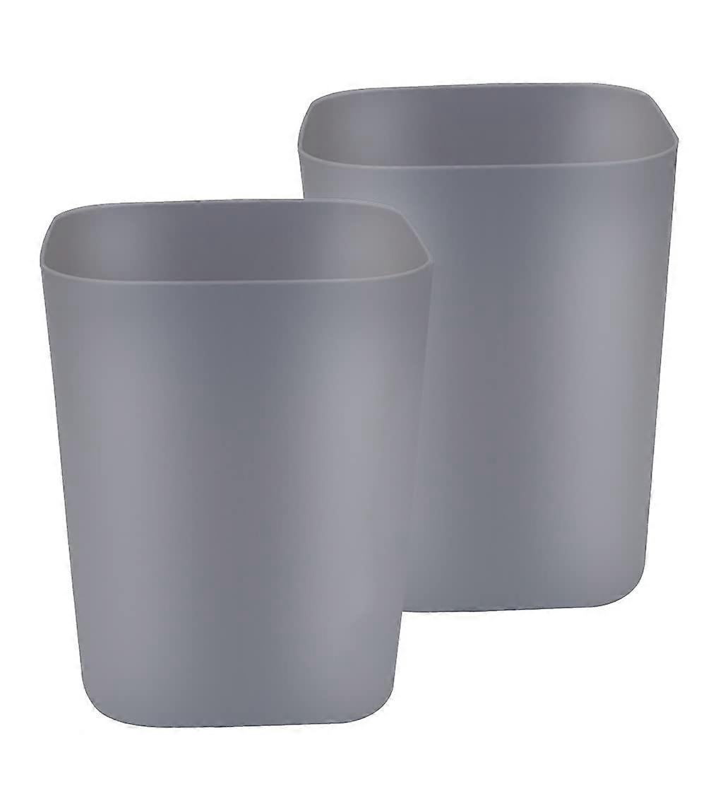 2 Gallon Trash Can, Small Gray Square Trash Bin For Bathroom, Kitchen Countertop, Under Sink Use