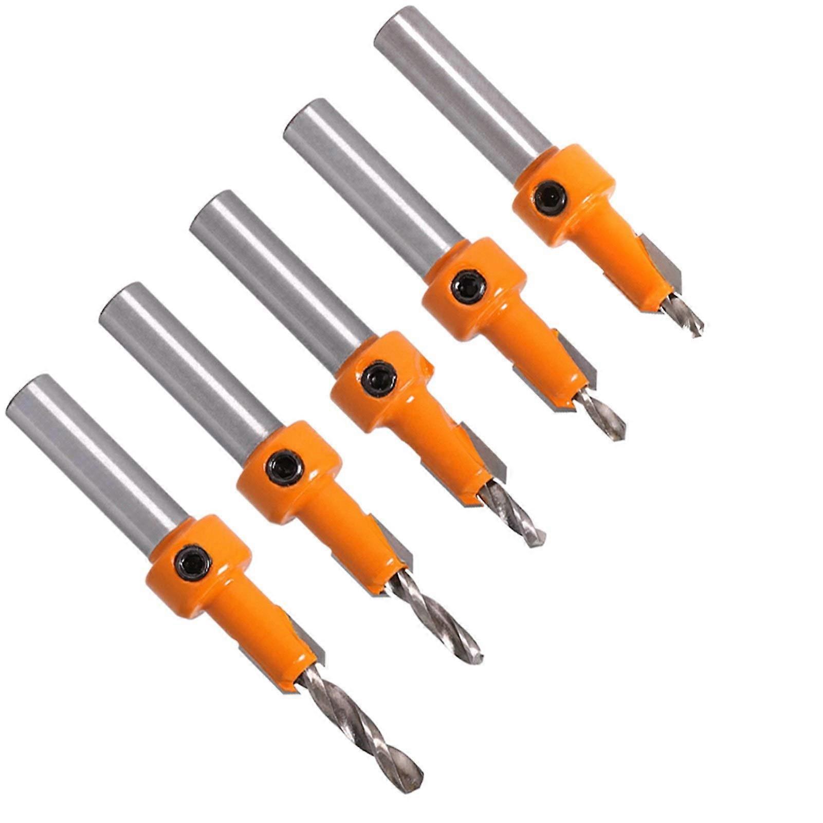 Jinchao-Router bits, 1pcs 8mm Shank Countersink Router Bit Set Screw Extractor Demolition Milling Cutter, for Home & DIY (Color : 5PCS)