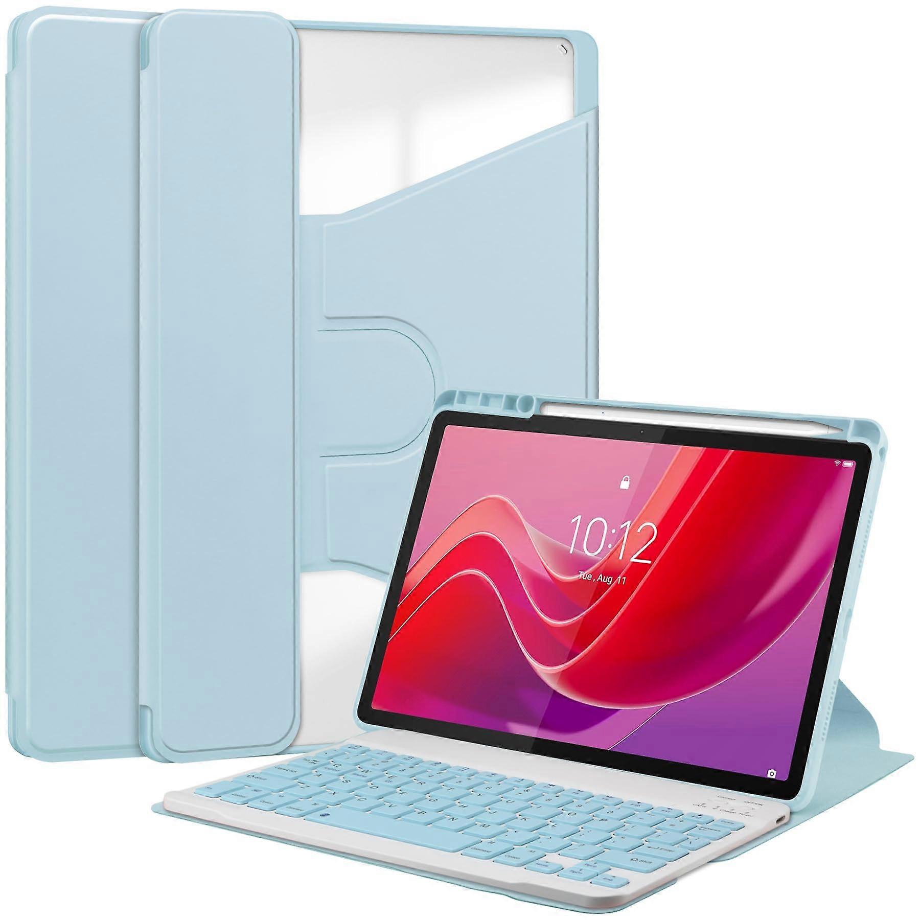 Keyboard Case for Lenovo Tab M11 (TB330FU/330XU) 11',7 Color Backlit Keyboard, 360 Rotating Case with Detachable Bluetooth Keyboard,Blue