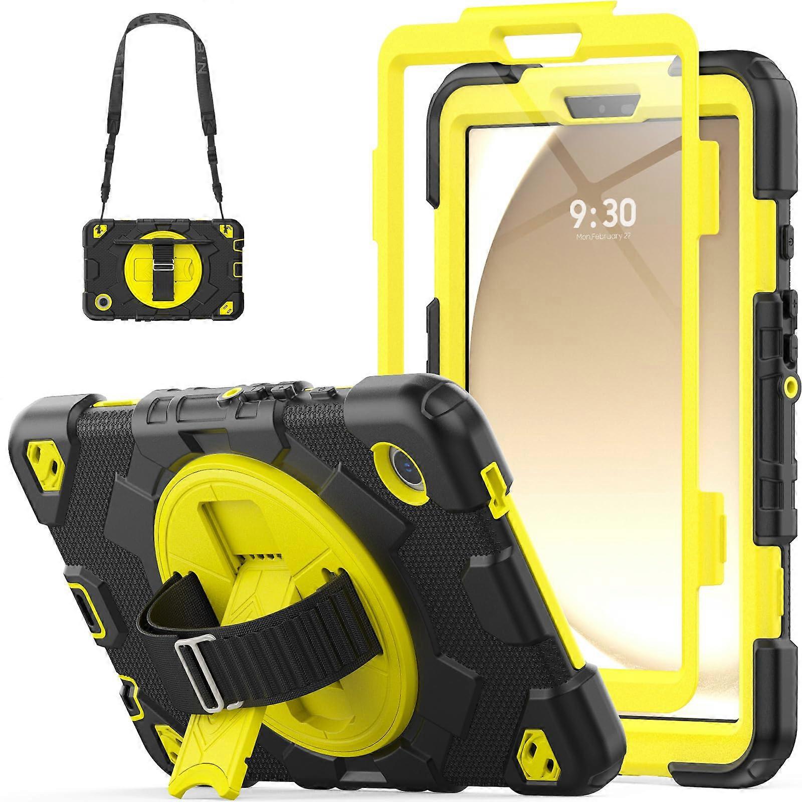 Case for Samsung Galaxy Tab A9 8.7 inch, Kids-Proof with Screen Protector, (SM-X110, SM-X115, SM-X117) - Yellow