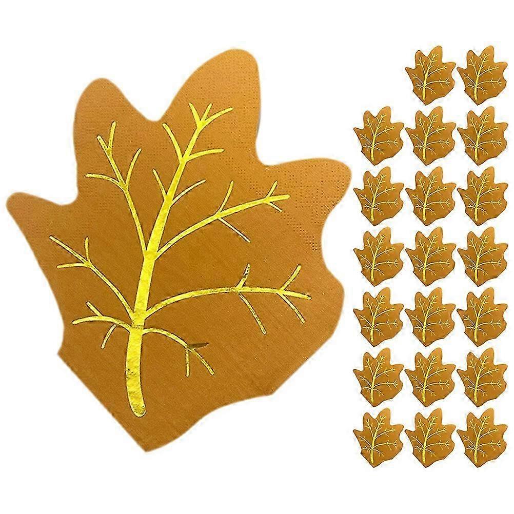 20 Sheets of Maple Leaf Napkins Party Tissue Paper Sheets Leaf Shape Dinner Napkins Portable Napkins