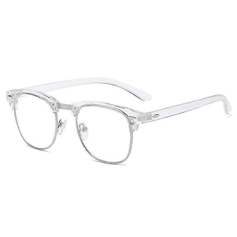 Classic Semi Rimless Anti Blue Light Glasses Men Women Square Ray Filter Eyeglasses Frames Computer Gaming Goggles