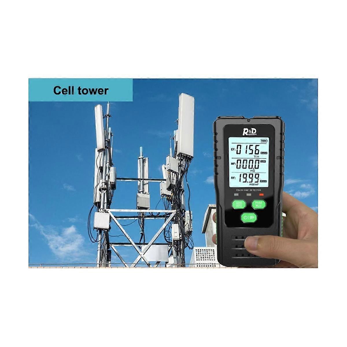 3-In-1 Electromagnetic Field Radiation Detector Tester EMF Meter Multifunctional Portable Radio Frequency Warn Meter
