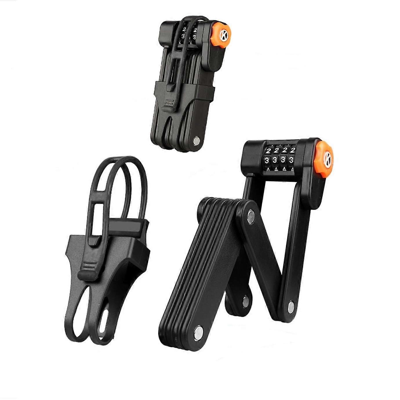 Bike Chain Lock with 4-Digit Combination, 8 Hardened Metal Links, Folding Security Lock for Mountain Bikes