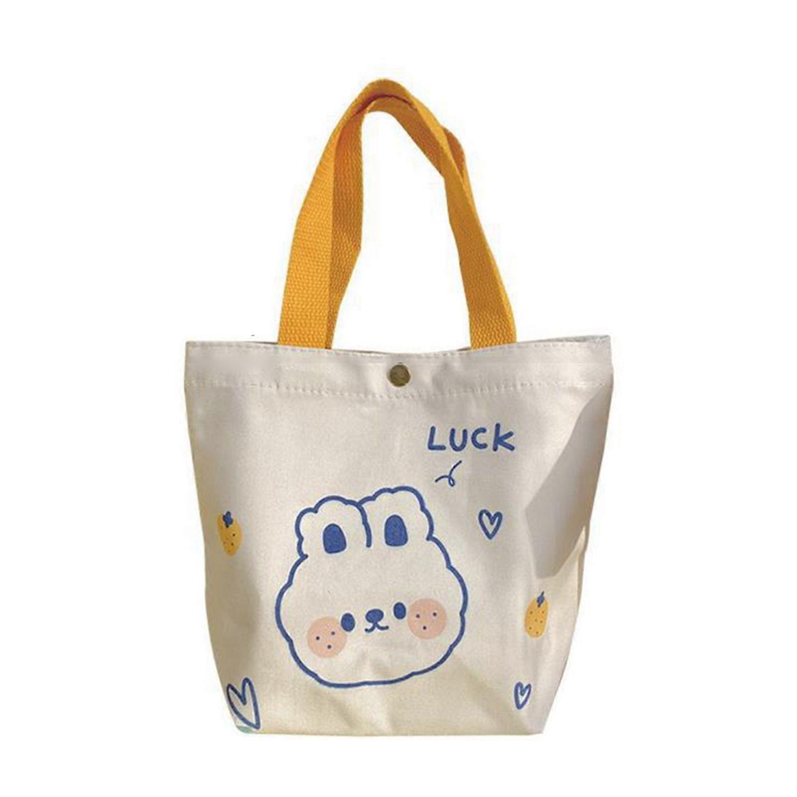 Canvas shopping bag, cute cartoon student gift