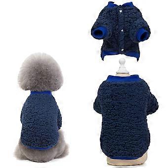 Small Dog Sweater Cat Puppy Winter Warm Coat Pet Cold Weather Cozy Fleece Clothes Cute Pullover Sweater(Blue)