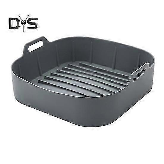 Silicone Air Fryer Baking Pan Liners with Handles Food-Grade Silicone Oven Liner Non-Stick Reusable Airfryer Accessories for 4-6 Qt Air Fryers