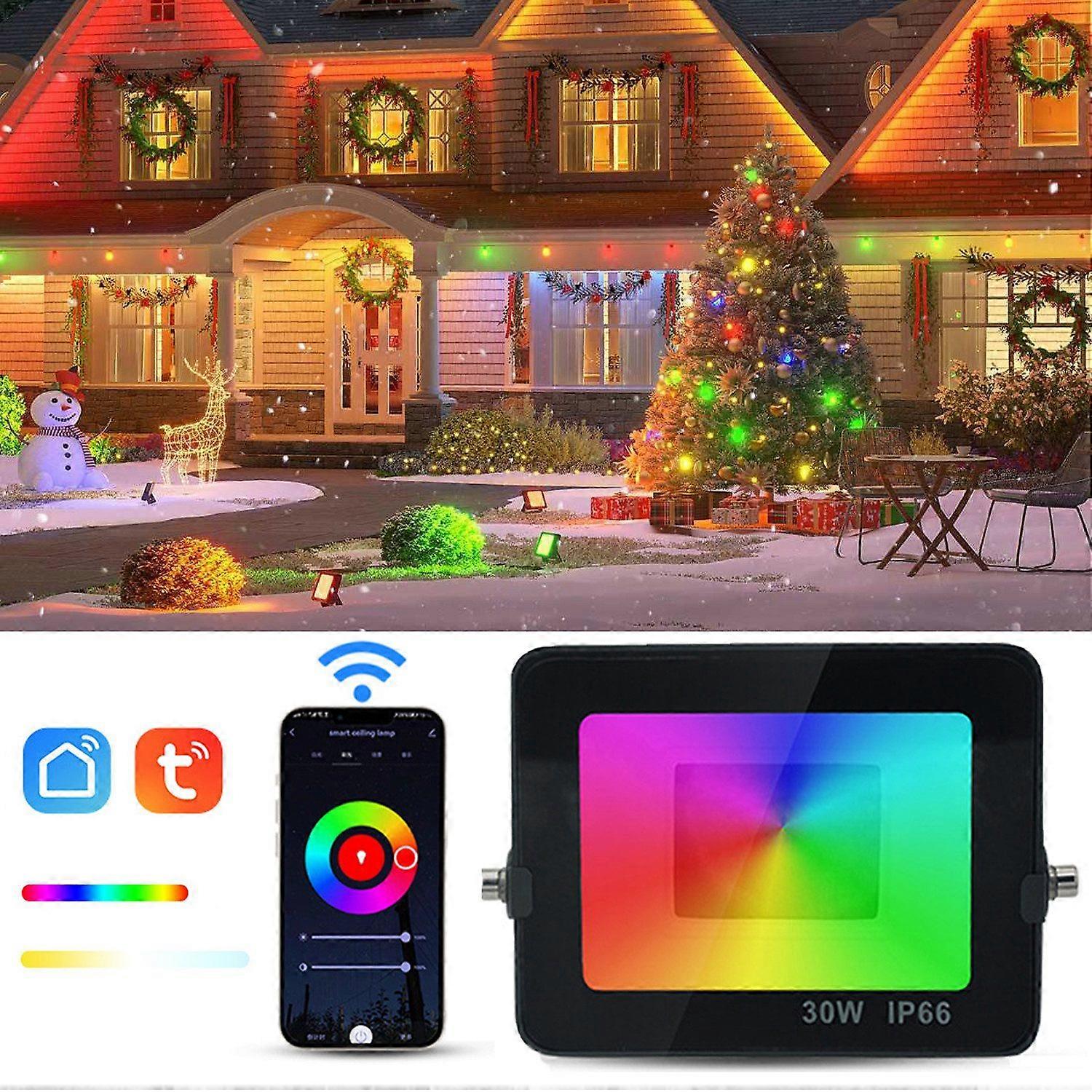 RGB spotlight floodlight, multicolored, IP66 with vibrant colors and advanced connectivity