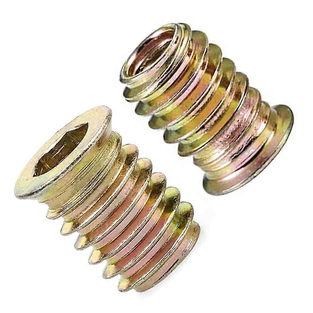 50PCS M6 M8 Nut Inserts Zinc Alloy Insert Hexagonal Thread Nuts External Thread for Wood Furniture - (M8*20mm)