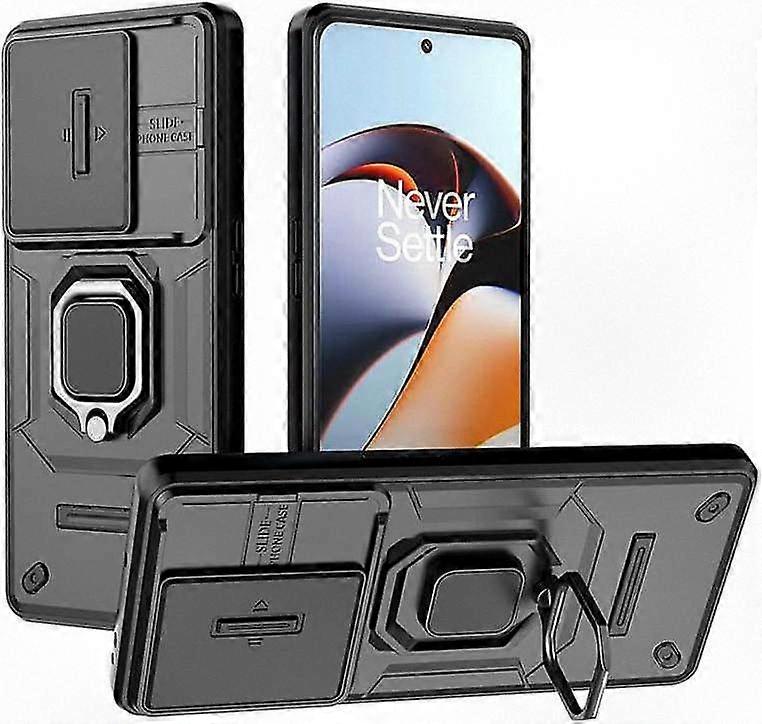Heavy-Duty Shockproof Case for OnePlus 12R/Ace 3 - Military Grade Drop Protection with Ring Holder & Sliding Camera Cover