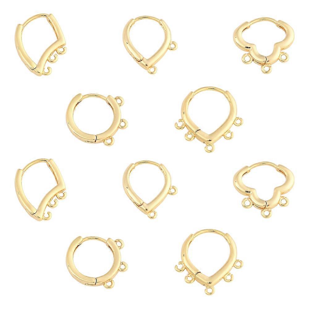 10Pcs 5 Styles Brass Hoop Earring Finding Cloud Jewelry Findings For DIY