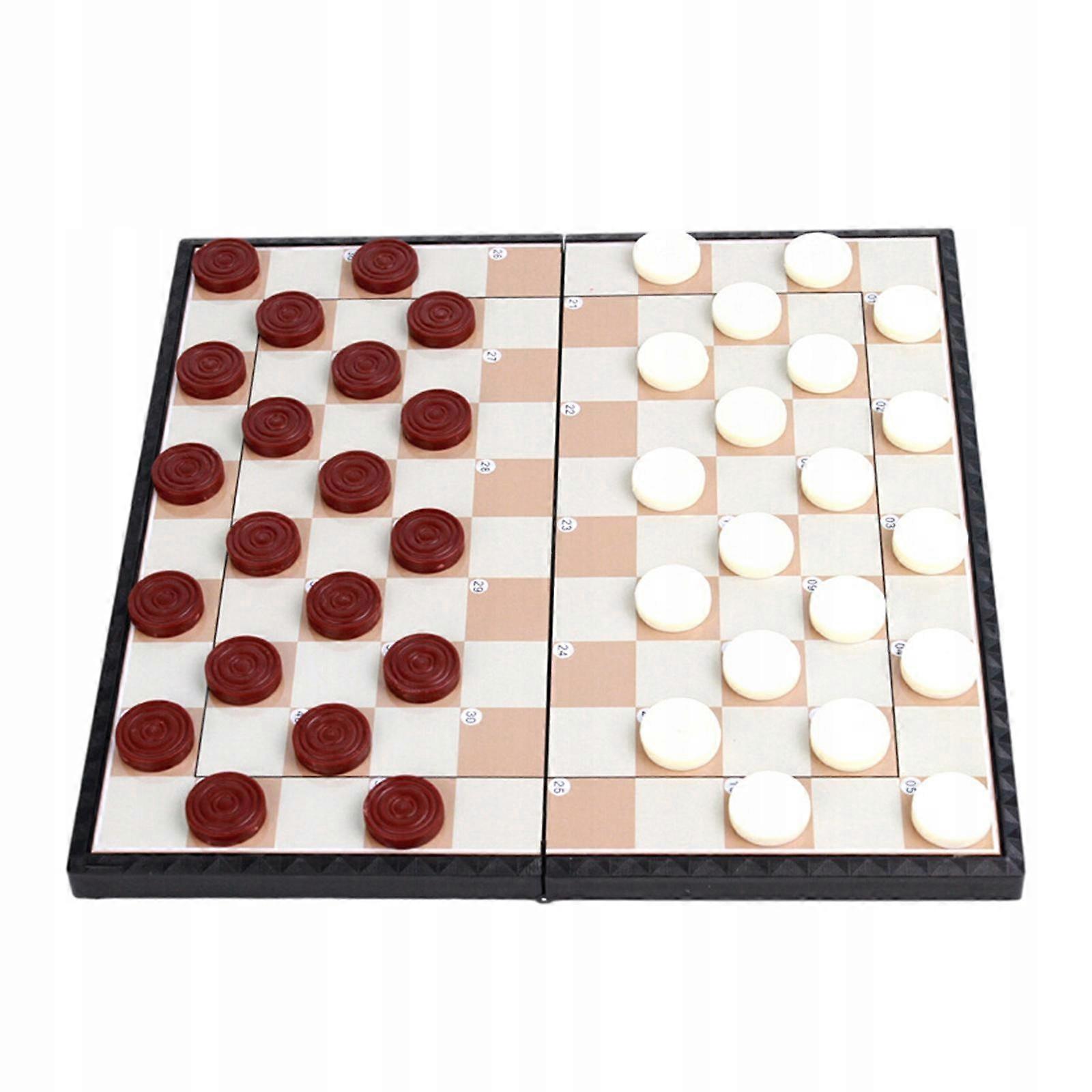 High Quality Checkers Board Game Set Portable Folding Board Traditional
