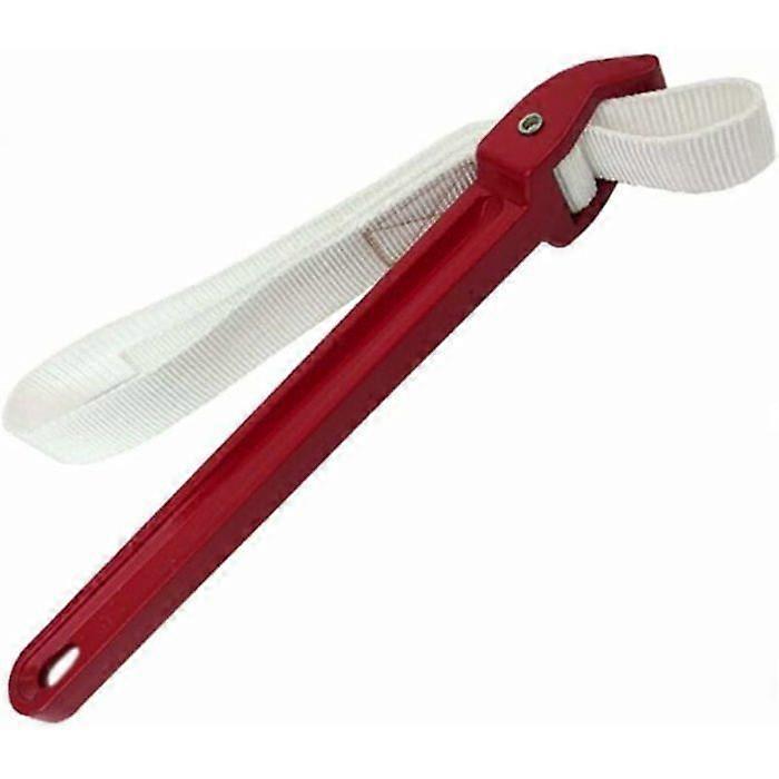 Oil Filter Strap Wrench - Non-Slip Oil Filter Handle - Aluminum Strap Wrench (Red)