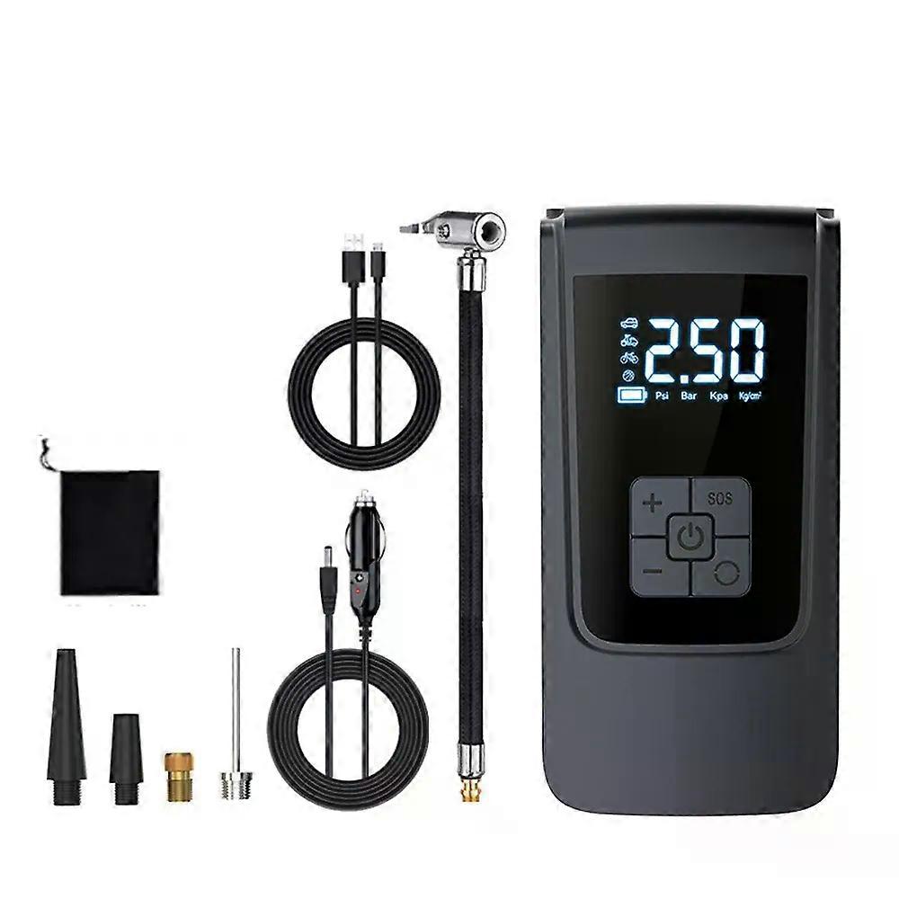 Portable Car Air Pump 150PSI Corded Air Compressor Handheld Electric Tire Inflator with LED Light Support Power Bank/Auto-Off