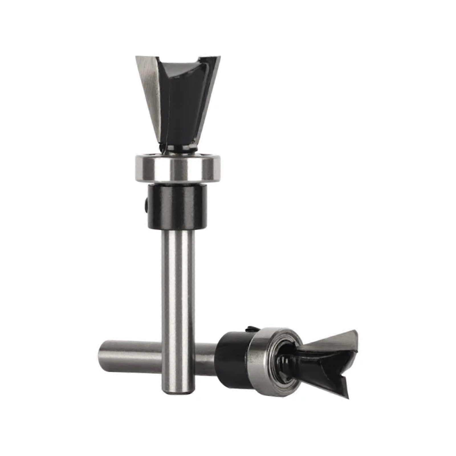 6MM 6.35MM Shank Dovetail Bit with Bearing for Woodworking Router and Milling Cutter, 36MM Face Mill End Mill