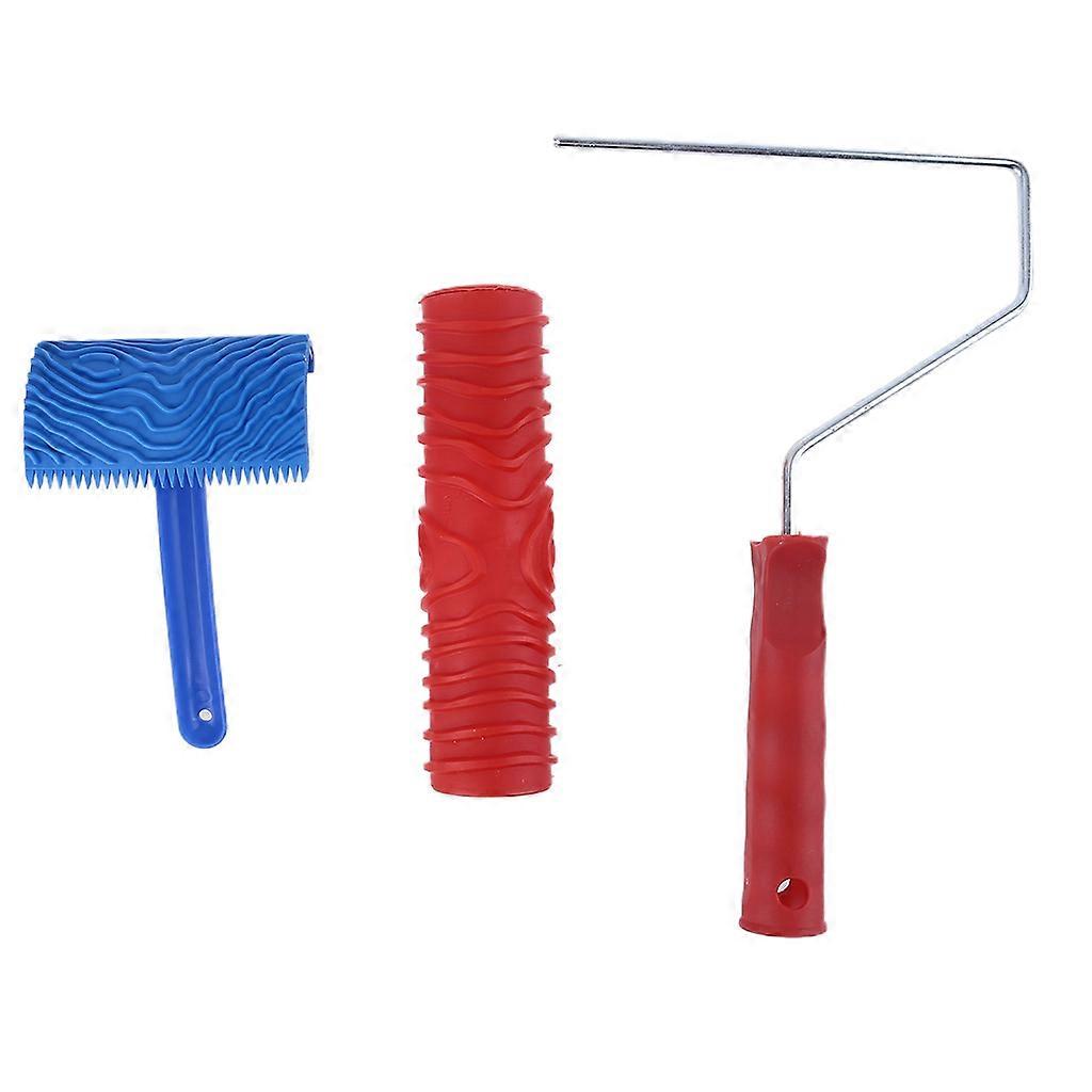 Durable Rubber Wood Texture Pattern Roller Wood Graining Knurling Tool for Home Office Unique Decoration Lightweight