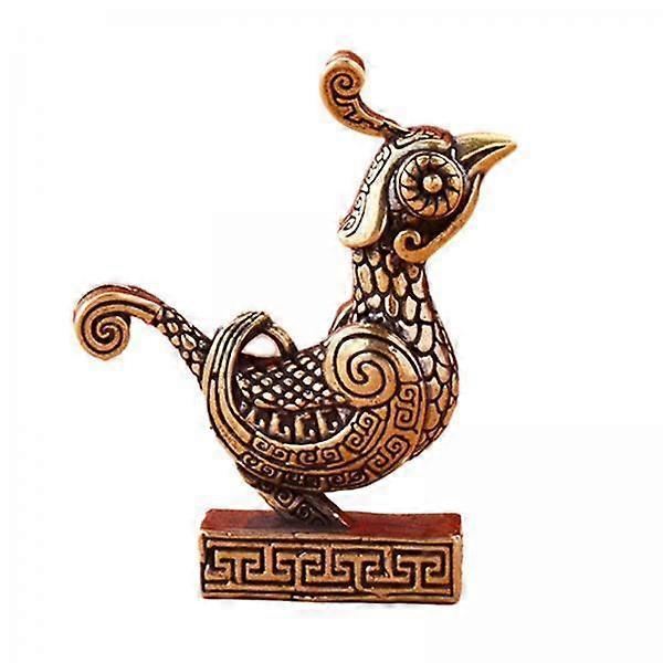 2x Copper Mini Sparrow Sculpture Tea Pet Miniature Souvenir for Room Shelf