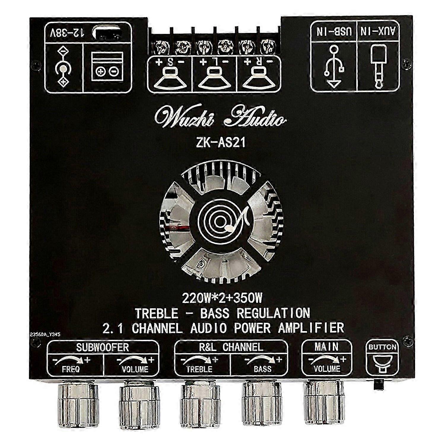 TPA3251D2 Bluetooth 5.0 2.1 Channel Audio Stereo Subwoofer Amplifier Board 220Wx2+350W TREBLE Low T