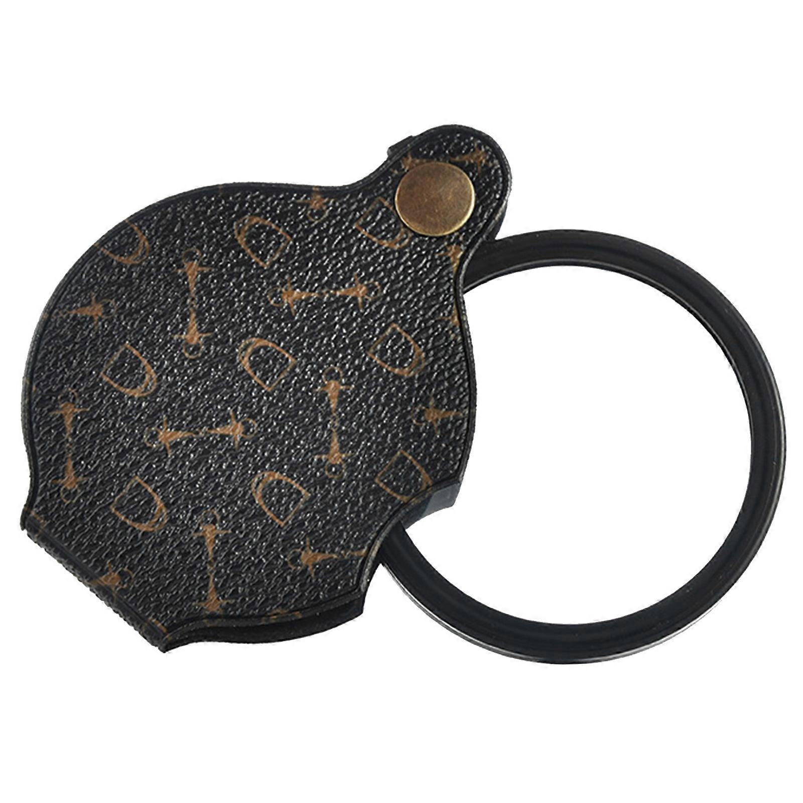 Magnifying Glass 15X Folding Pocket Magnifier with Leather Protective Case Foldable Reading Magnifying Glass