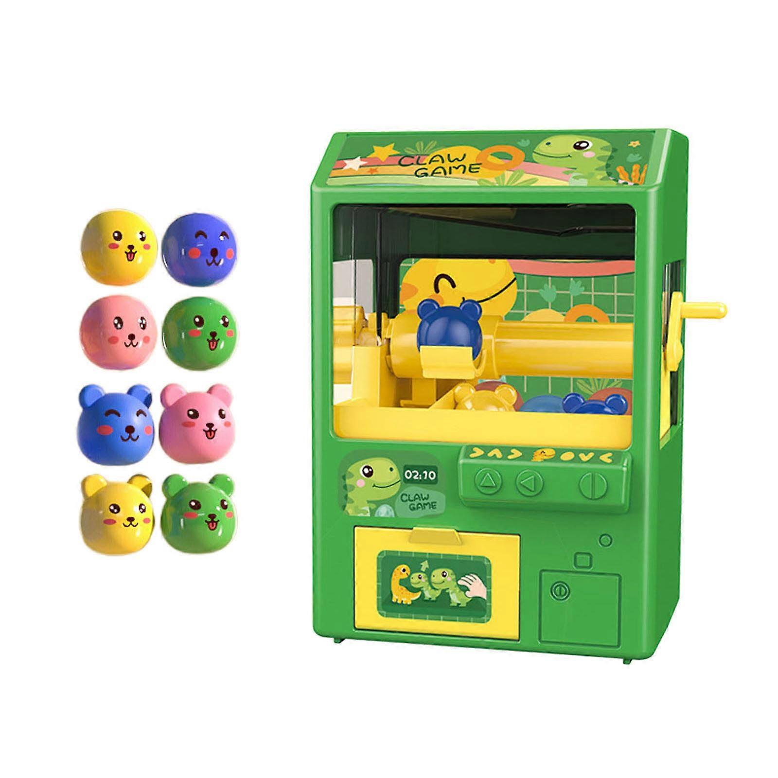 Claw Toy Dolls Grabber Craning Machine With Led Lights Sound Effects Mini Dolls Dispenser with Sound Fun Party Game  Green