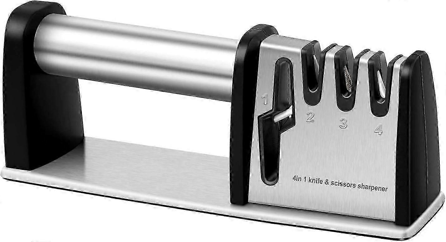 Best Manual Knife Sharpener for Kitchen Blades & Scissors - Professional Knife Sharpening Tool & Accessories