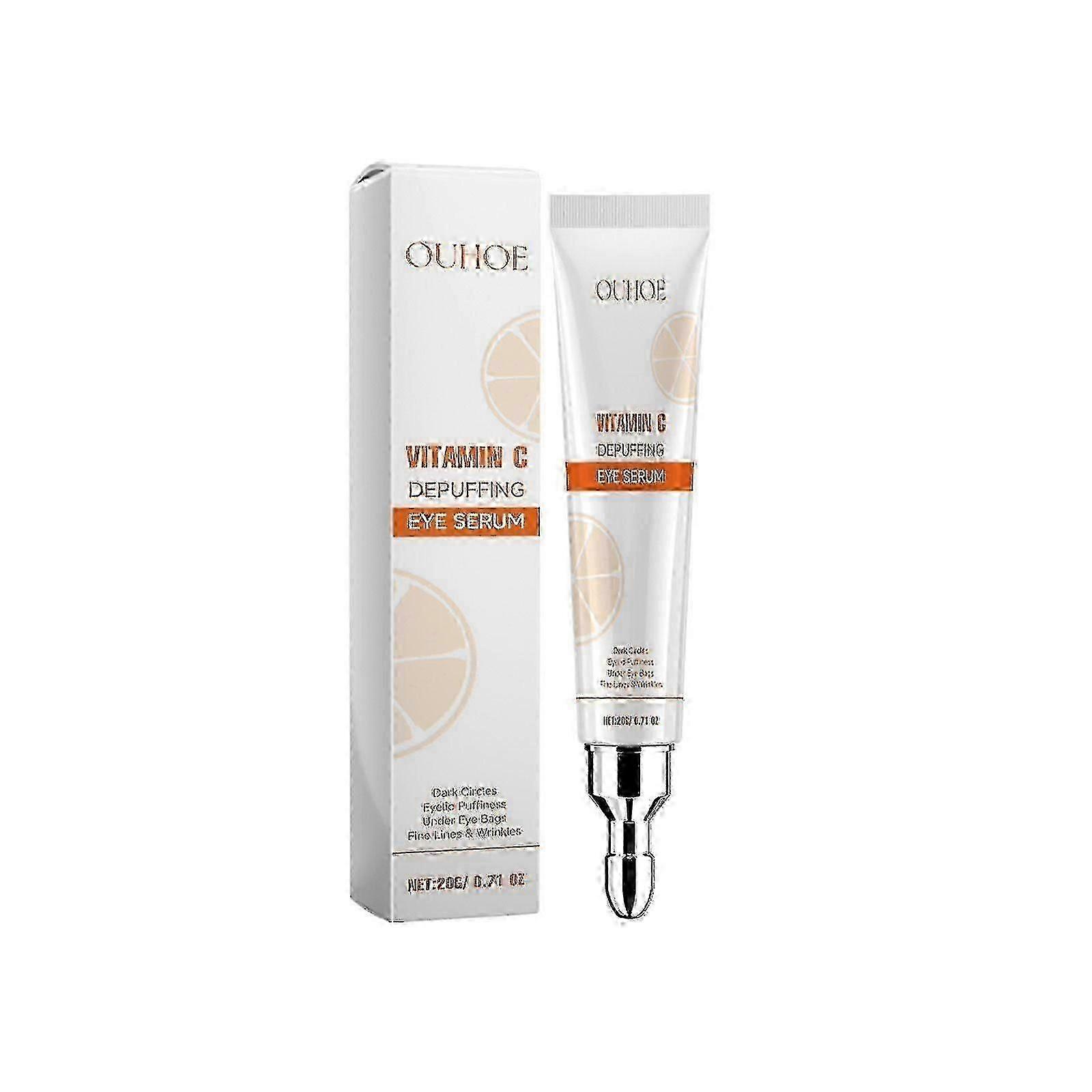 Vitamin C Depuffing Eye Serum, Smooth Fade Out Fine Lines Hydrating Moisturize Eye Skin Firming Eye Cream