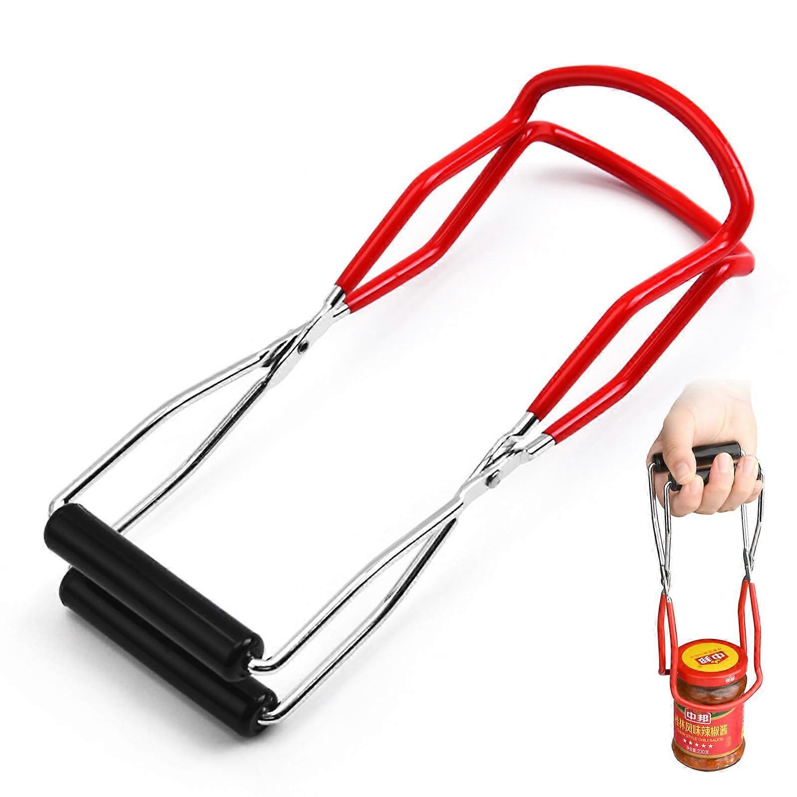 Glass Lifter Tongs with Non-Slip Handle, Jam Funnel and Preserving Jar Lifter for Home Kitchen Use, Durable and Ergonomic Design