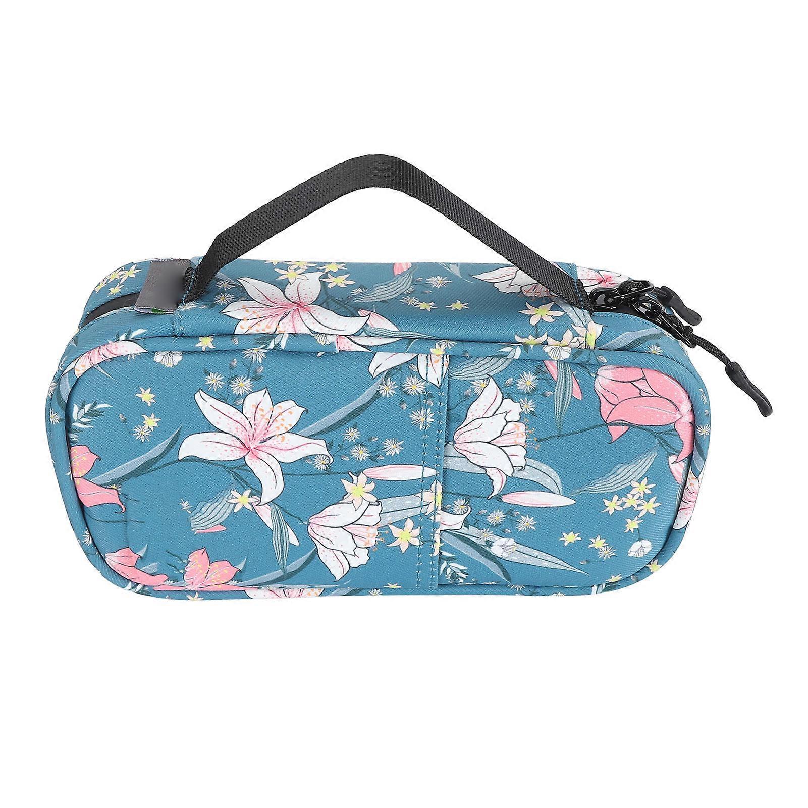 Insulin Cooler Case EVA Multifunctional Portable Diabetic Cooling Case for Travel Daily Outings Lily Flower Pattern 