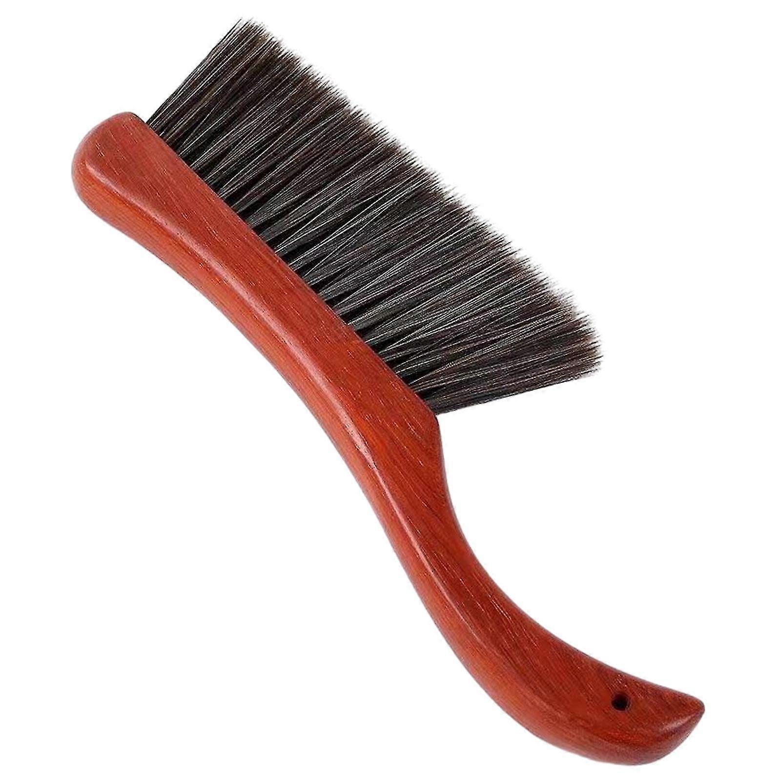 Hand Broom Cleaning Brush for Dusting and Debris Removal on Sofas, Cabinets, Fireplaces, Beds, and Window Sills - Wooden Design for Optimal