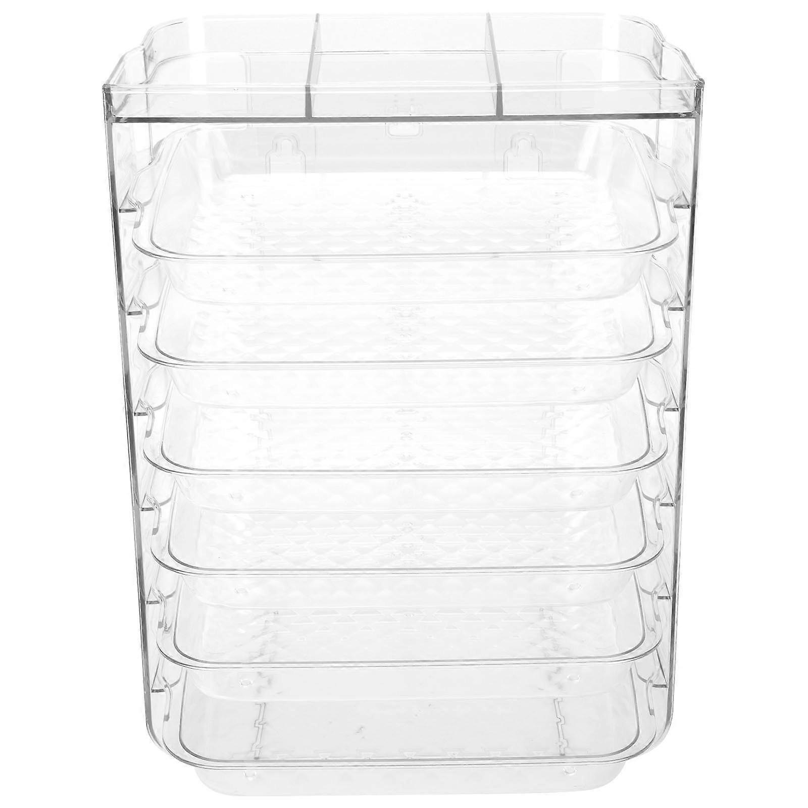 Transparent Plastic Kitchen Storage Holder with High Capacity Layers for Storaging Food Side Dishes 6 and 3 Layers
