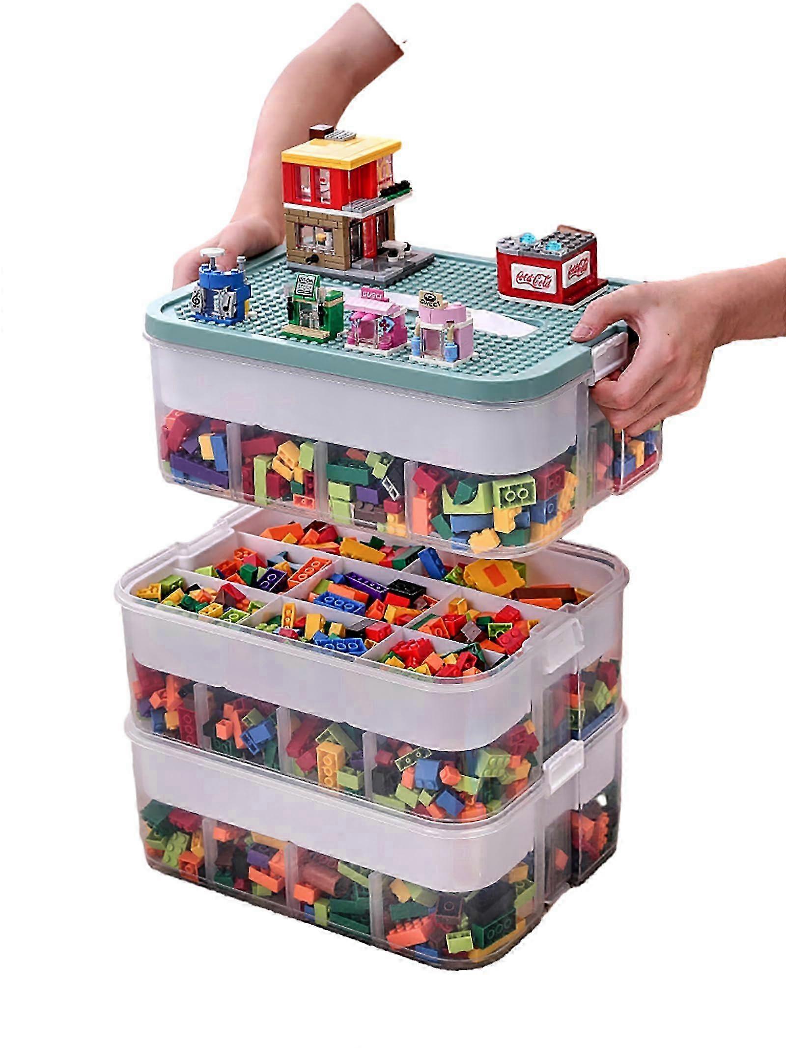 2025 Stackable plastic storage box for kids toys, 3 layers