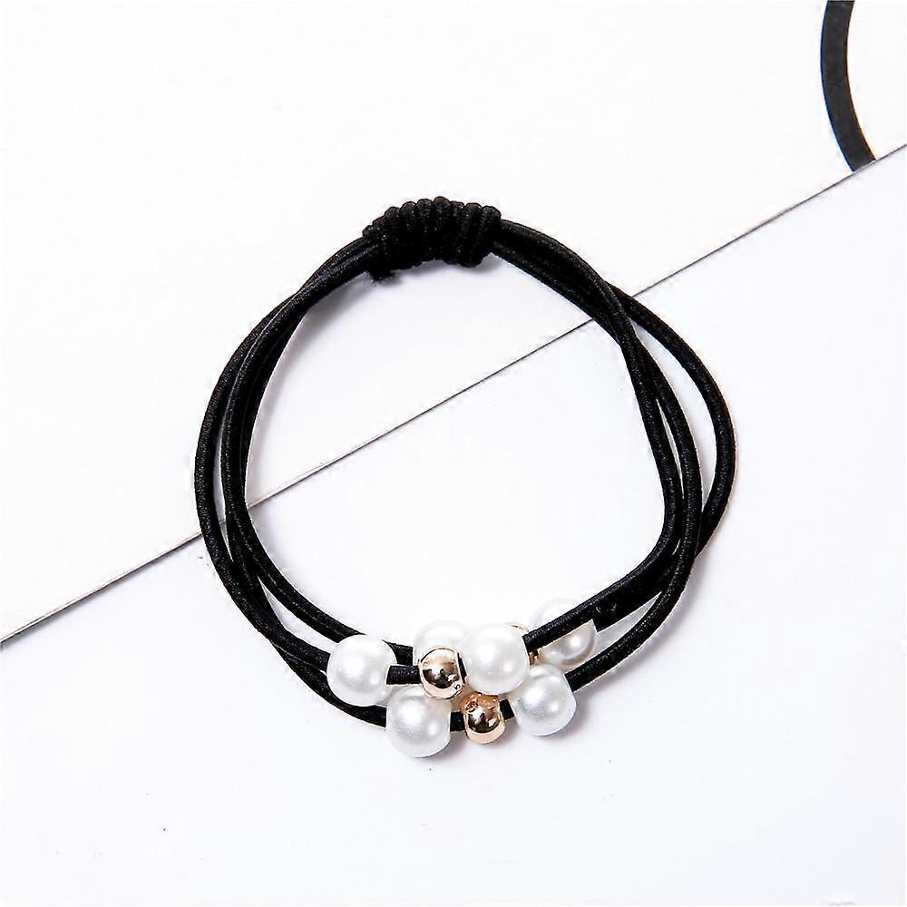 Charm Three-line In One Pearl Base Tie Hair High Elasticity Hair Accessories Rubber Band 1PC Head Rope