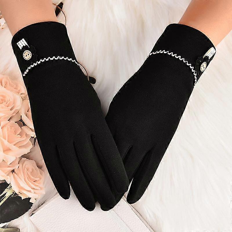 Women's Warm Gloves Plus Velvet Touch Screen Casual Cycling Gloves