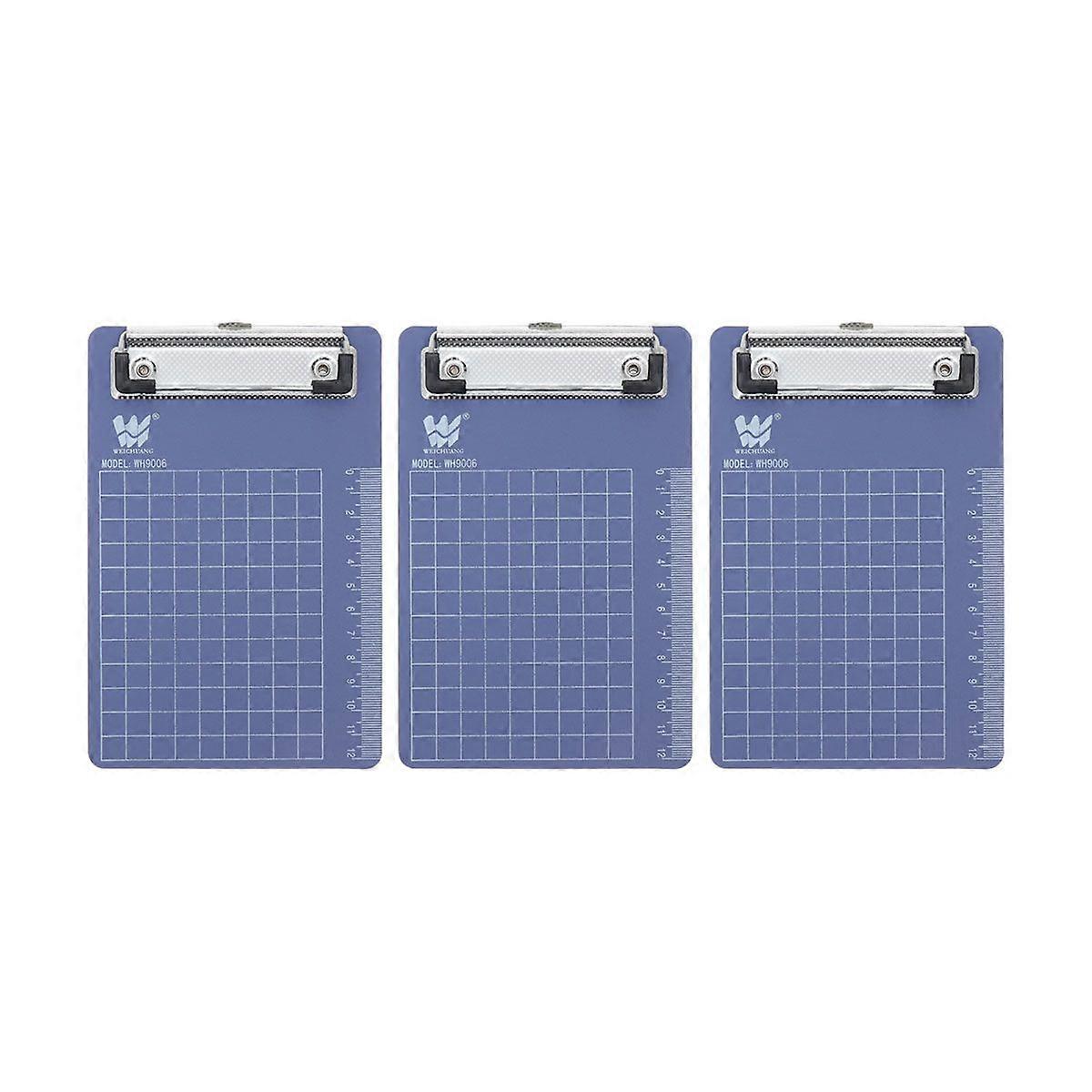 3pcs Plastic Writing Clip Board Hanging Menu Order Plastic Writing Board Holder for Writing Use A6 (Blue)