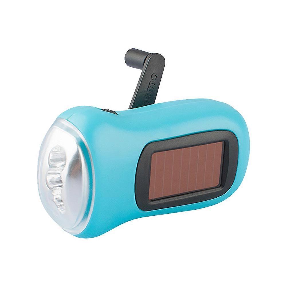 Solar Powered Hand Crank LED Flashlight, Rechargeable Emergency Torch for Camping, Hiking, and Outdoor Use – Lightweight and Compact Design