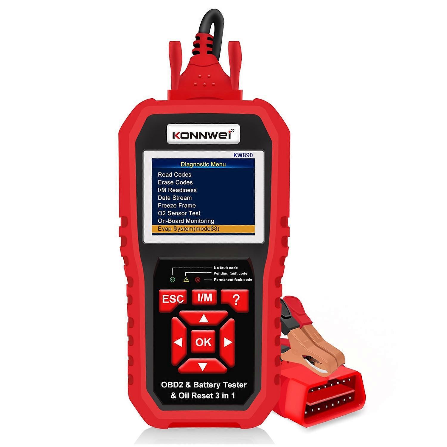 KONNWEI KW890 Car Diagnostic Instrument Car Battery Detector Oil Light Reset Multi-Function Car Test