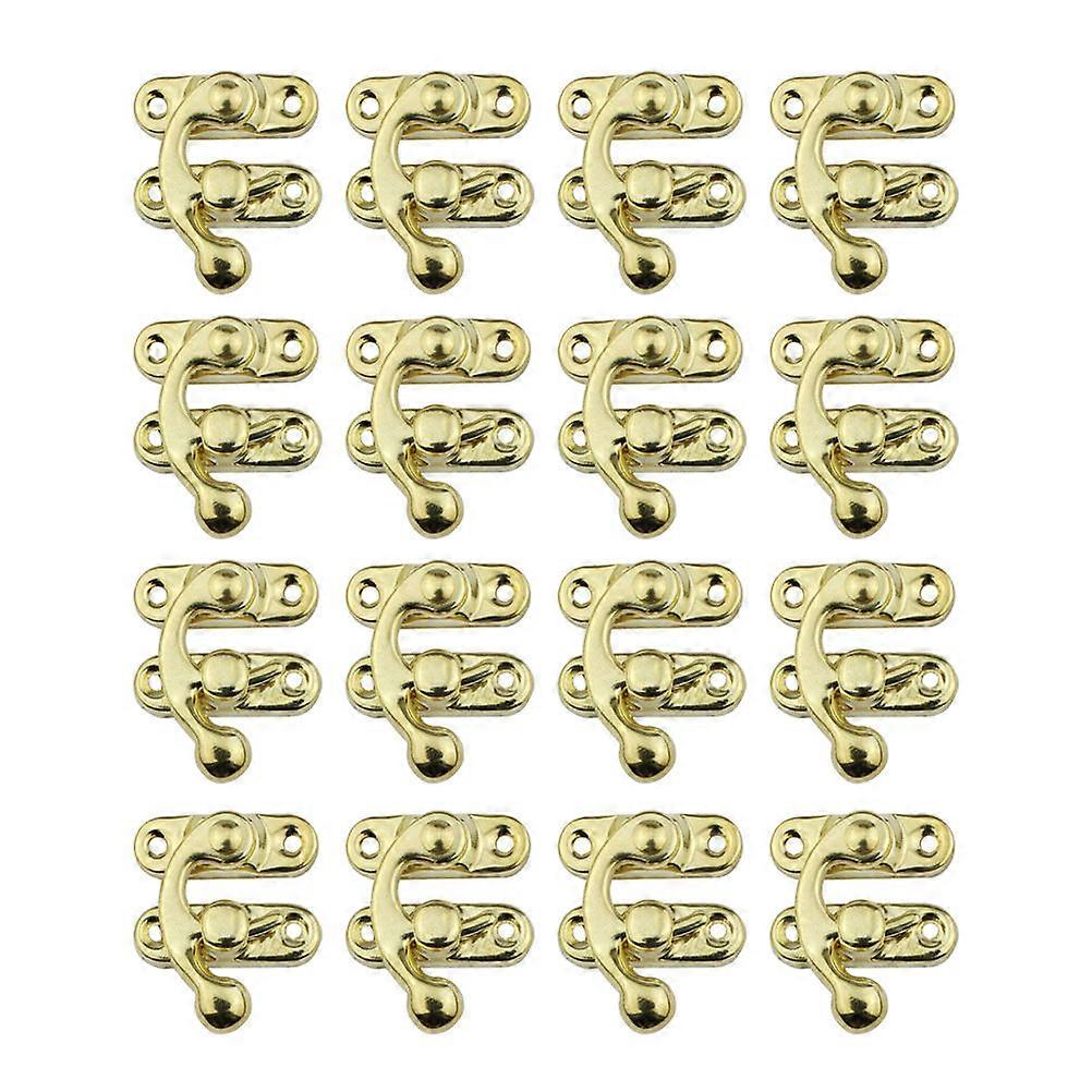 Hasp Latches For Wood Boxes Locking Packing Case 30Pcs Yellow Iron Hook