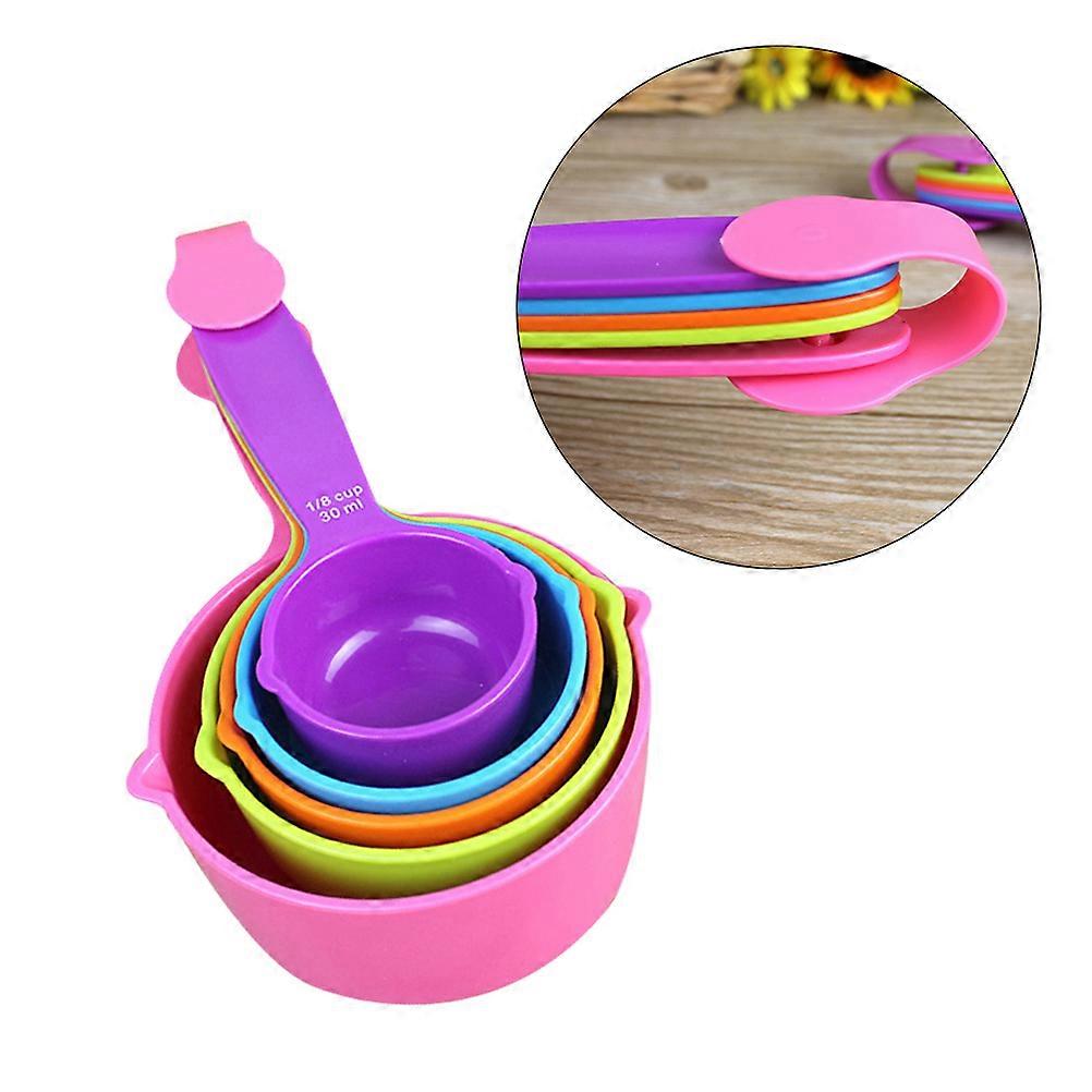 Baking Measuring Spoons Plastic Kitchen Baking Measuring Tool Assorted Color Size L 5Pcs