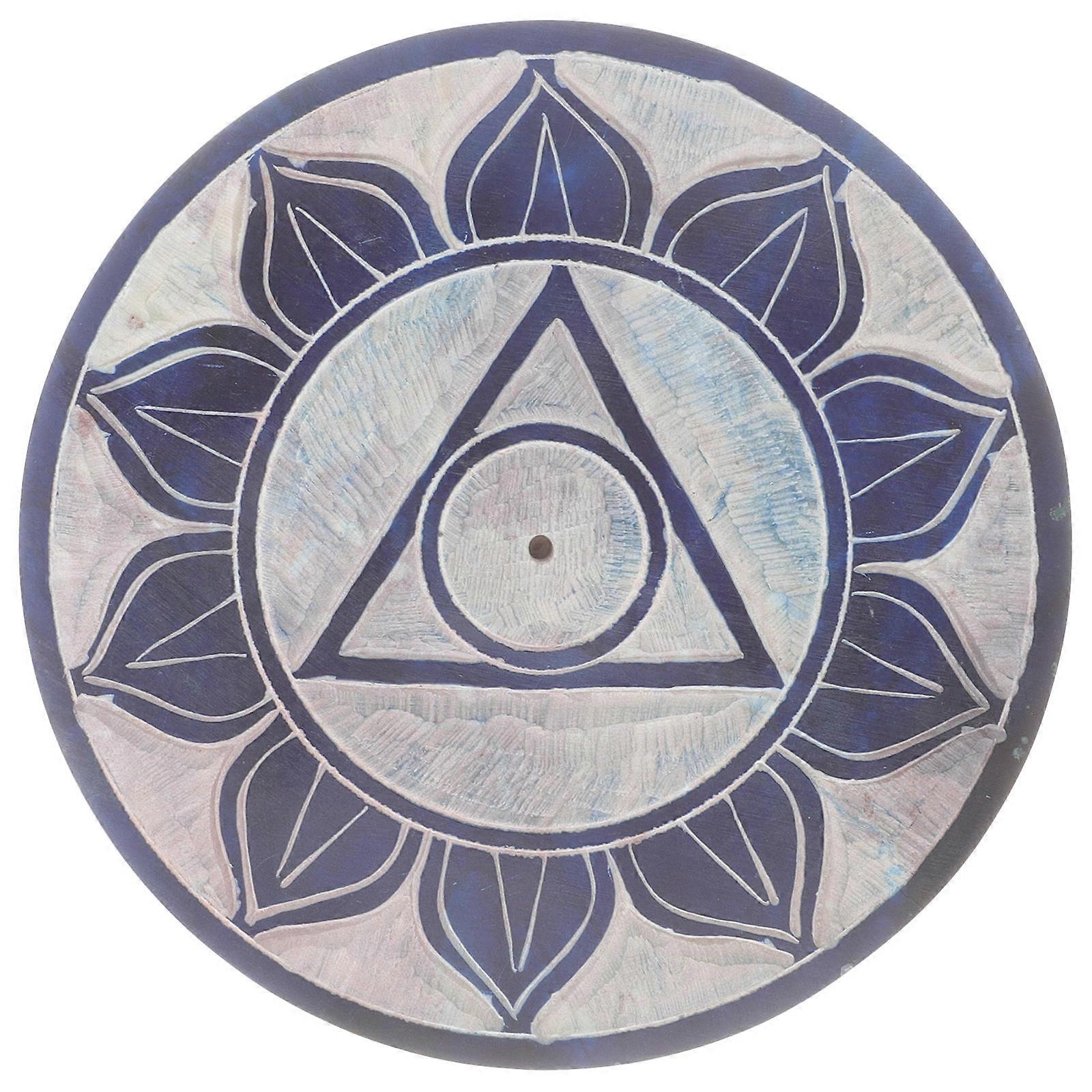 Handmade Lotus Flower Incense Holding Burner Dark Blue 10X10CM Relaxing Aromas Diffusion 1Set