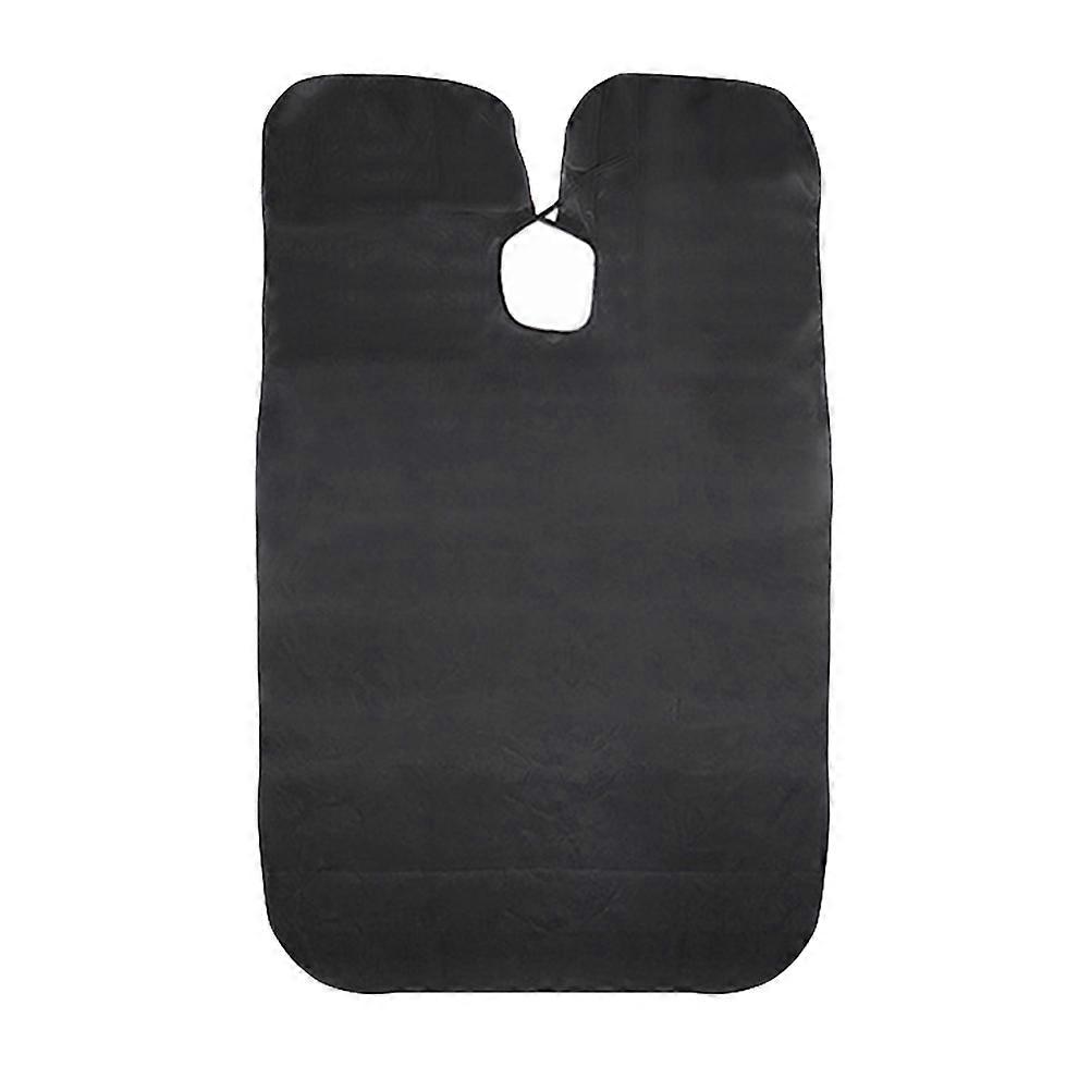 Salon Cape Smock Hairdressing Gown Home Use Black Polyester Reusable 1Set