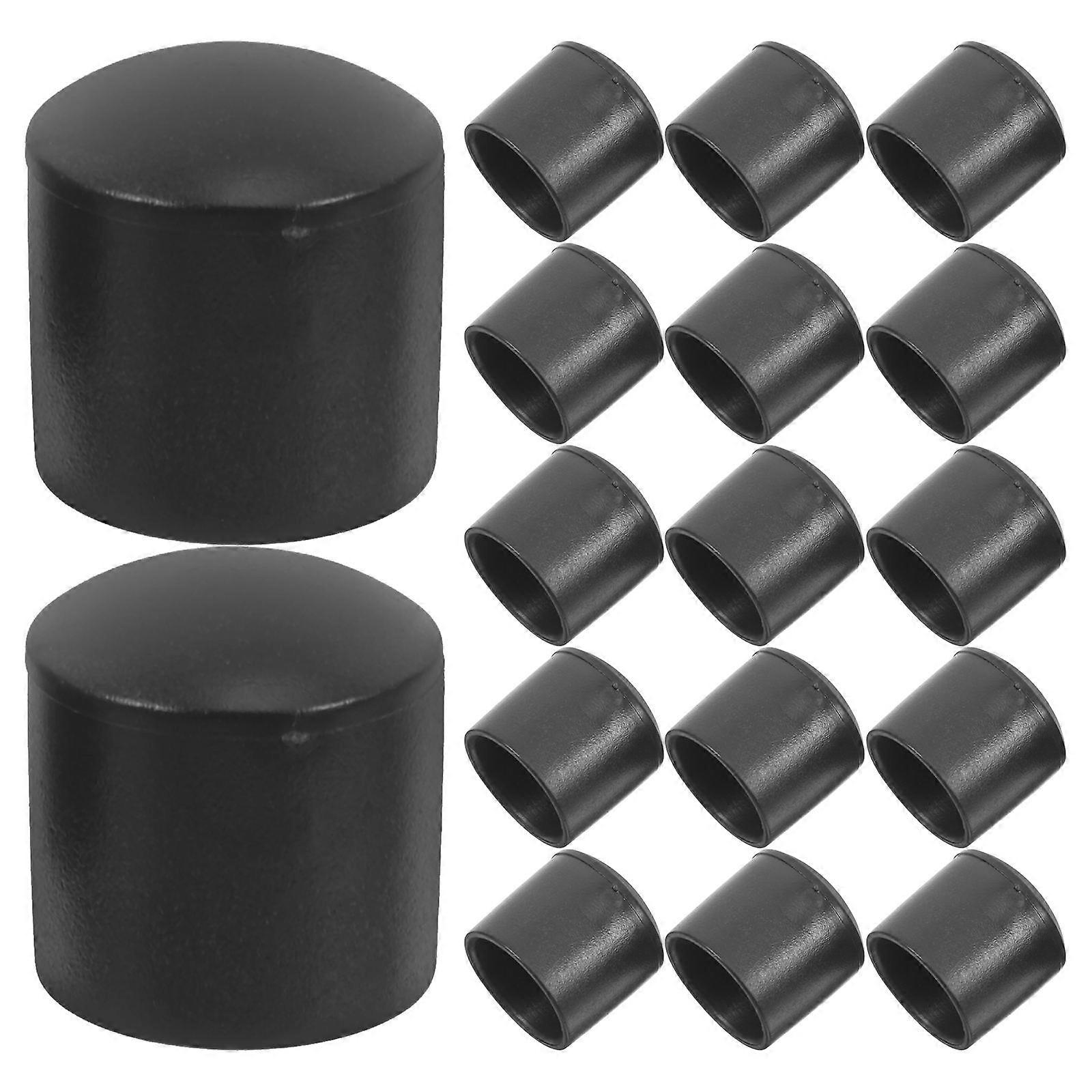 Capac de acoperire a piuliței Capac de etanșare a cortului Rotund Anti Perforare pentru stâlp de cort Hiking Stick Negru 50Pcs