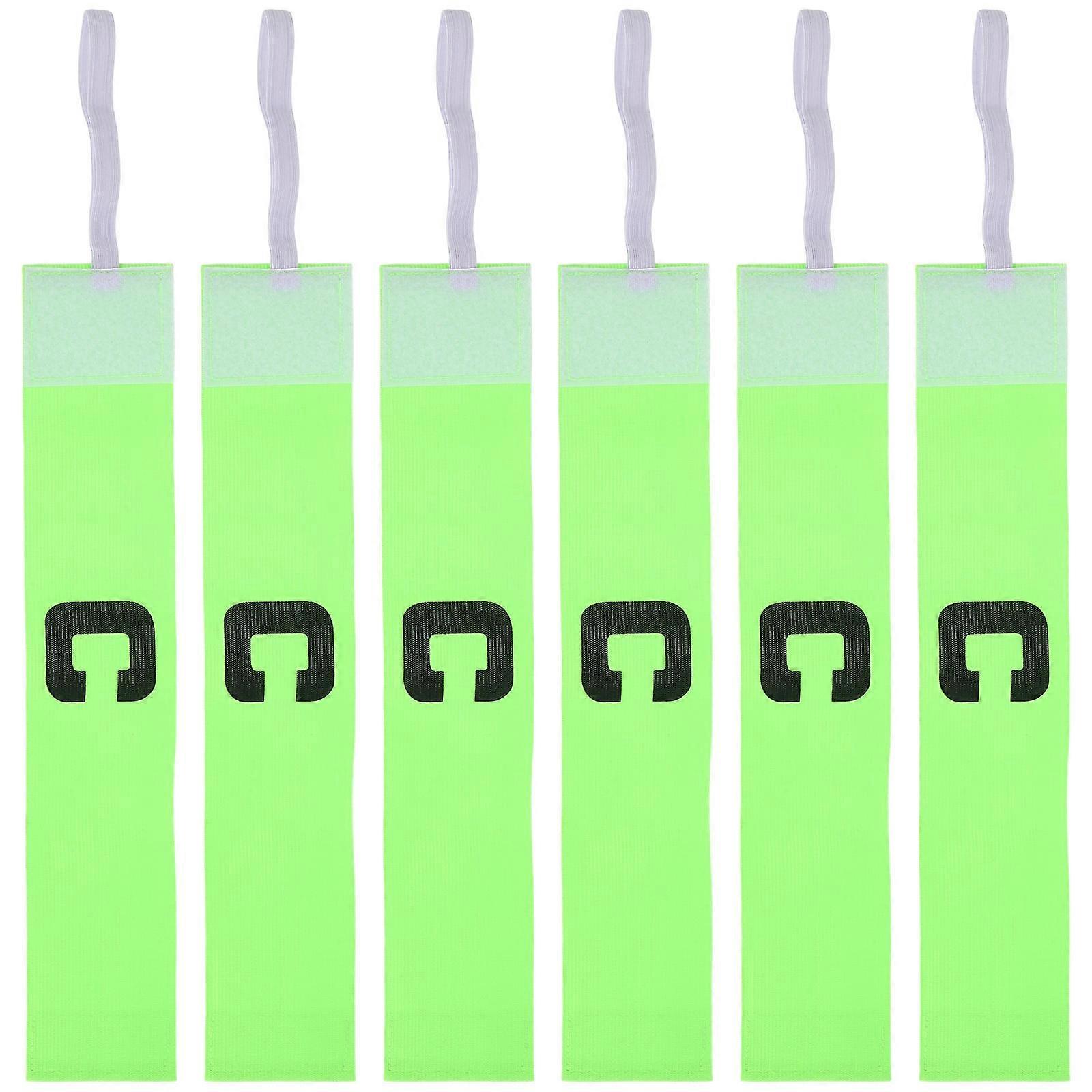 Captain Bands Soccer Rectangular Armband for Football Matches Training Polyester 6Pcs